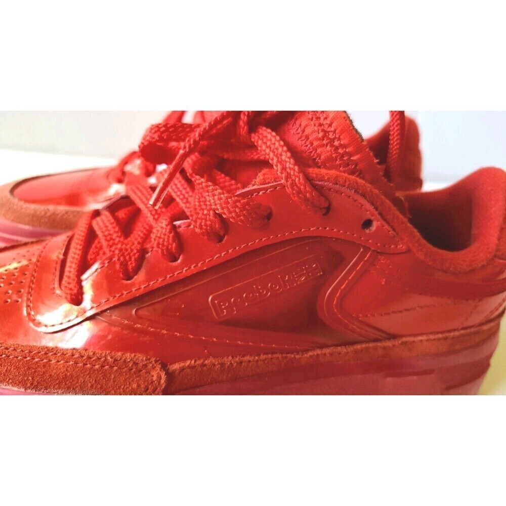 Reebok Cardi B Sneakers Size 5 Red Coated Club C Double Bubble Gum Bottom - Picture 6 of 13